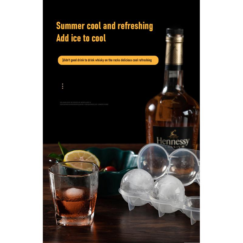 Mucegai practic pentru cuburi de gheață, accesorii pentru bar de suc de cocktail, sferă, bilă rotundă, cu 4 cavități, bile de înghețată pentru grilă.