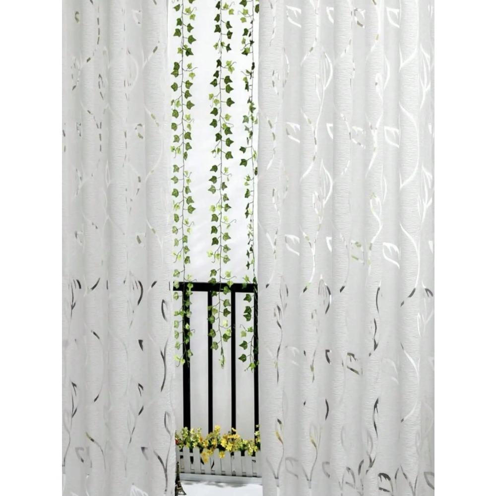 1 stuks Decoratief Uitgesneden Design Slingervormige Bladeren Transparant Gordijn Voor Slaapkamer/Woonkamer