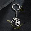 Stainless Steel Unicorn and Small Animal Cutout Keychain Pendant