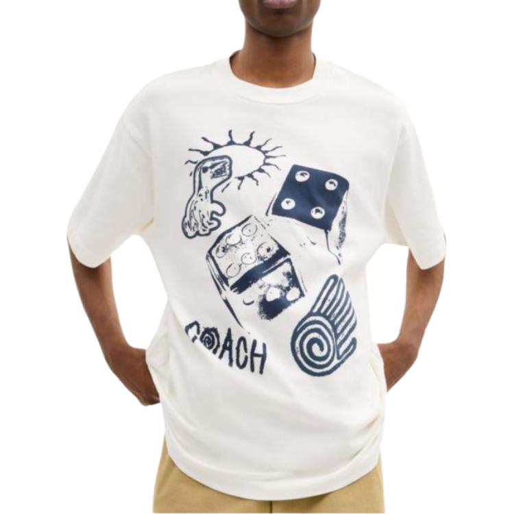 Coach Cotton Patchwork Pattern Fitted Short Sleeve T-Shirt Men tops CDU06-NFY
