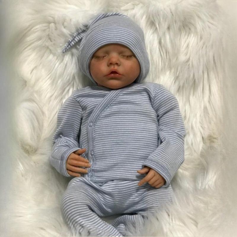 18'' 46cm Reborn Babies Dolls Full Silicone Vinyl Cute Twin A Twin B Newborn Doll Lifelike White Skin Bebes Reborns for Toddler Bathing Doll Child Toy