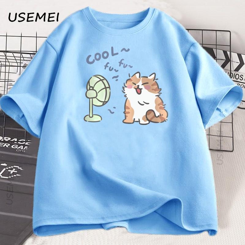 

Смешная футболка с кошкой для фанатов Мужская Женская Летняя Футболка с коротким рукавом и круглым вырезом Дышащая Уличная одежда Оверсайз Футболка Повседневная Высокое качество 4XL