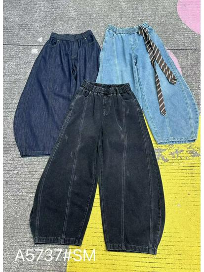 

Mùqié Women s Spring Korean-Style High Waist Wide-Leg Denim Pants - Plus Size, Relaxed Fit Medium темно-синий