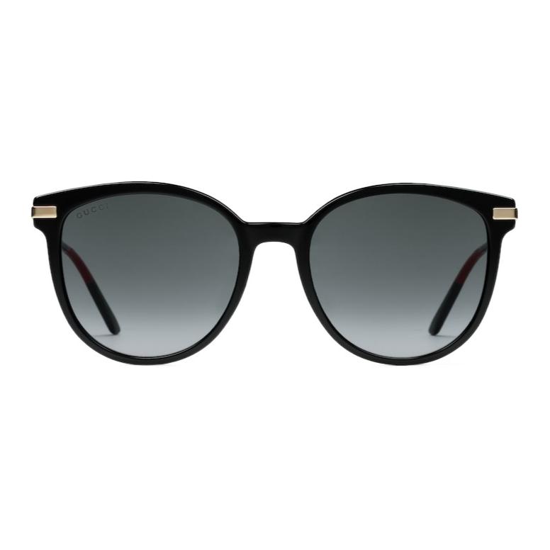 

GUCCI Logo detail Acetate metal oval Sunglasses Women s Black F чёрный