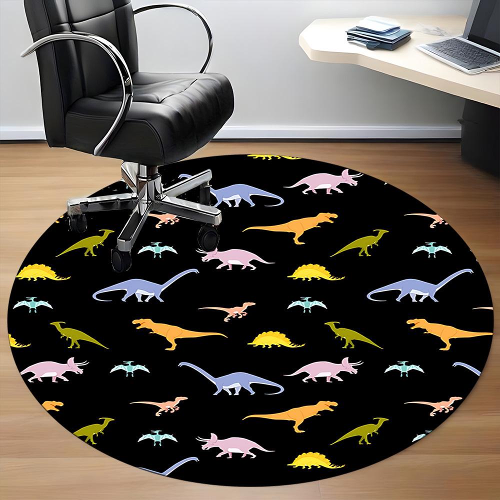 1pc Dinosaur Pattern Chair Carpet for Office, Soft Flannel Throw Mat, Perfect for Office,Holiday Party Decoration Choice yy251113082