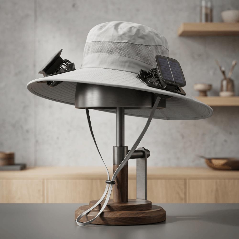 UPF50 Solar Fan Hat Anti-UV Fan Wide Brim Hat Dual Power Fan Fisherman Hat Fishing