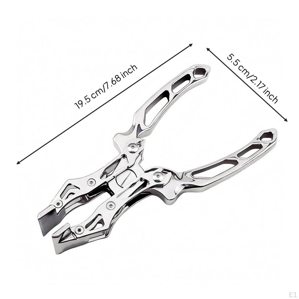 Leather Flat Plier Shiny Silver Stainless Metal Openwork Handles Parallel Jaw Pliers