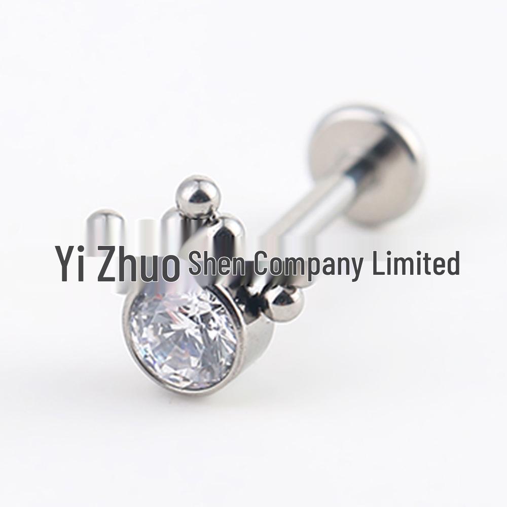 

Серьга-пусет из чистого титана G23 с внутренней резьбой и цирконом для женщин 10mm