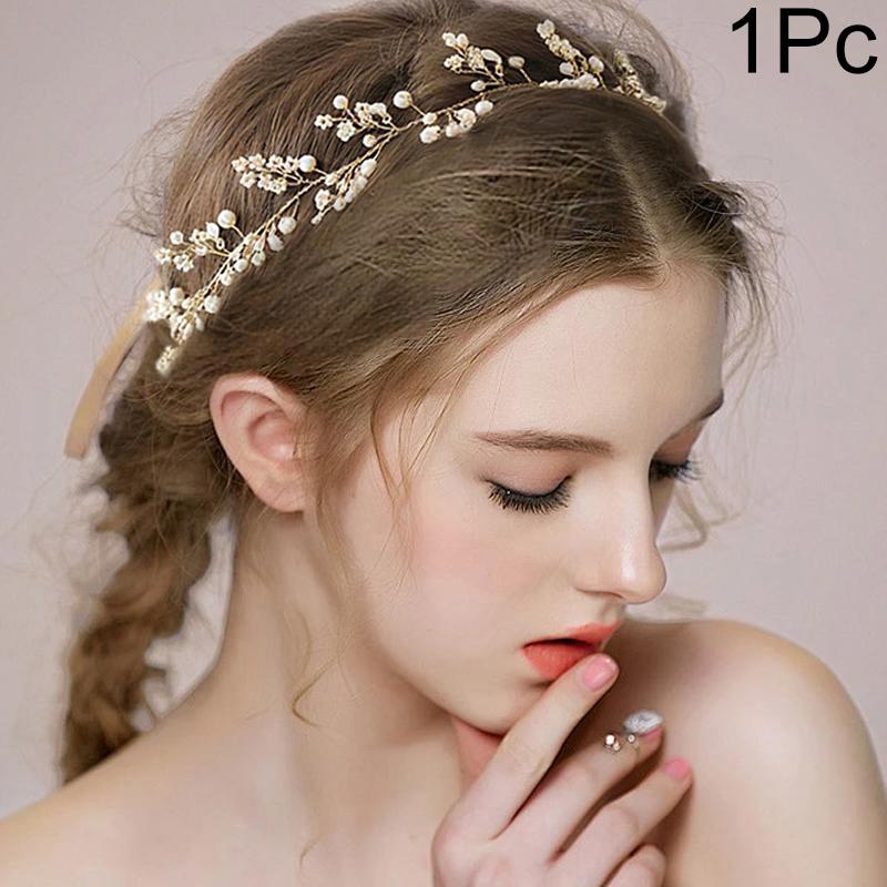 1PC Leaf Headband Simplicity Alloy Elegant Accessories Gift Headband Wedding Bead Bride Handmade