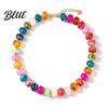 Short Collarbone Necklace Colorful Chunky Beaded for Women Resin Beads