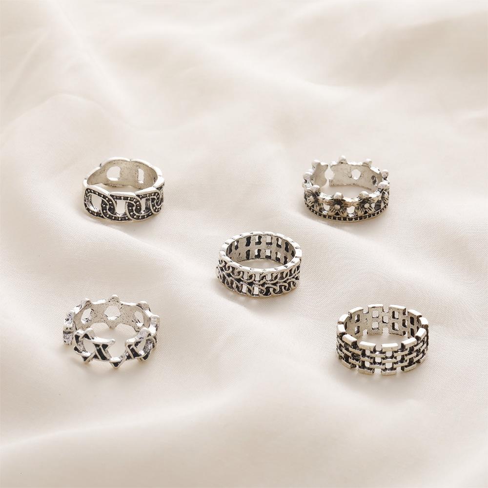 Promotional Foot Ring, Personalized Retro Flower Pentagram Hollow 5-Piece Set, Foot Ring And Foot Decoration.
