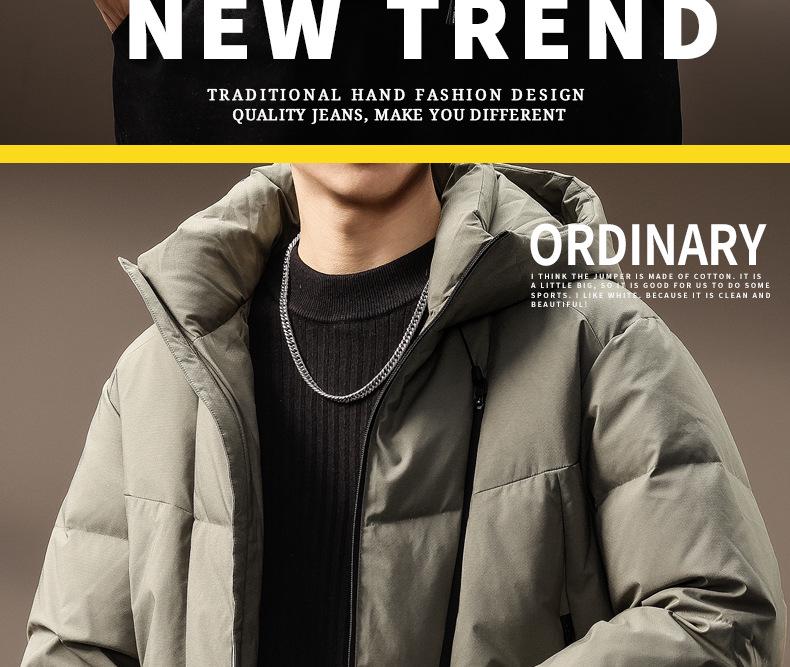 Herren Winterjacke mit hoher Dichte, winddicht, weiße Entendaune - Einfache, warme und stilvolle Kälteschutz-Oberbekleidung