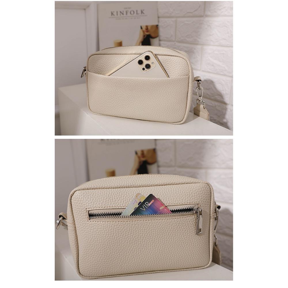 New Women's Solid Color PU Crossbody Bag Fashion Small Shoulder Square Bag