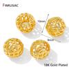 14K/18K Gold Plated Hollow Spacer Beads,Separator For Beads,Brass Oval Loose Beads DIY Needlework Bracelet Making Accessories