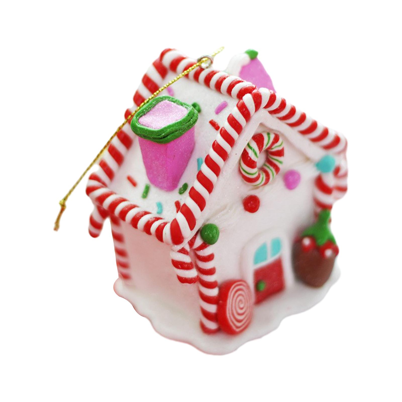 

Christmas Gingerbread House Statue Xmas Tree Ornaments Resin Tabletop Decoration Xmas Table Centerpieces for Christmas Party