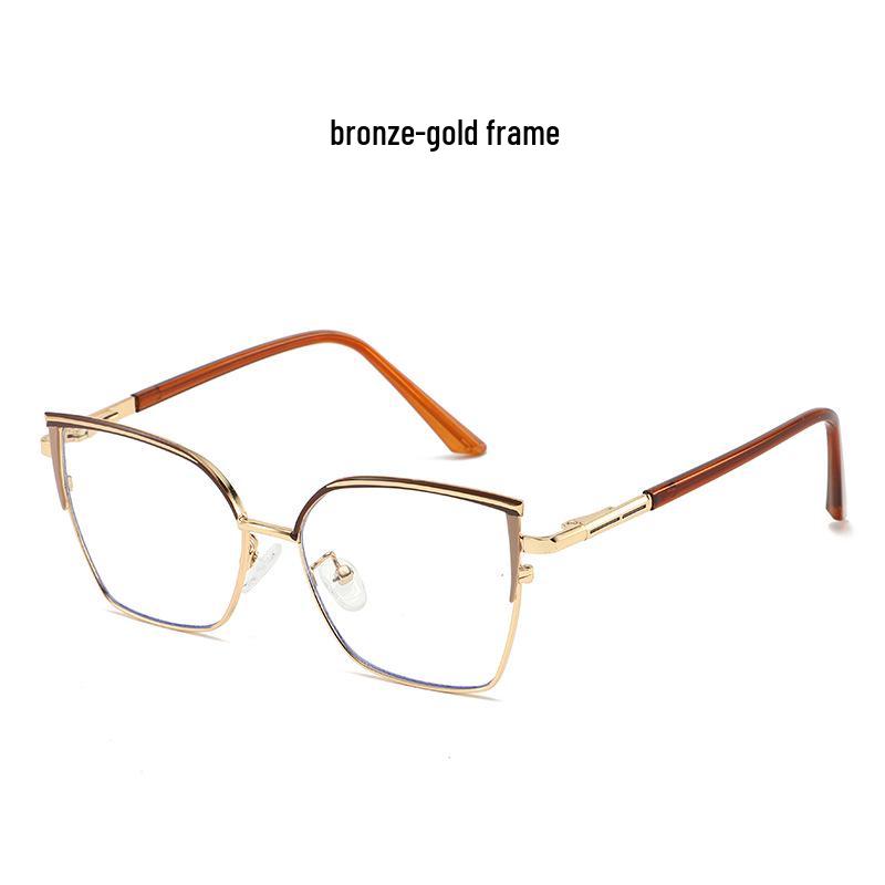 Color-Changing Anti-Blue Light Retro Cat-Eye Glasses with Metal Frame