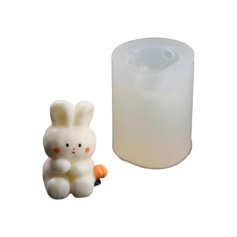 KX4B Easter Molds 3D Rabbit Silicone Mold Handmade Craft Soap Resin Mould Chocolate Cake Decorating Tool