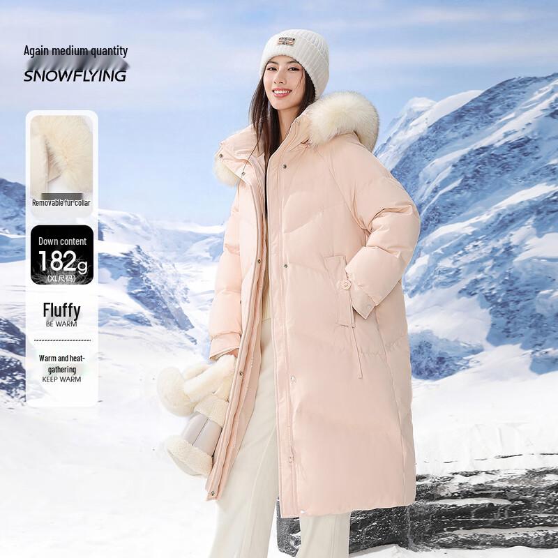 Snow Flying Women's 2025 Mid-length Detachable Fox Fur Hooded Down Jacket