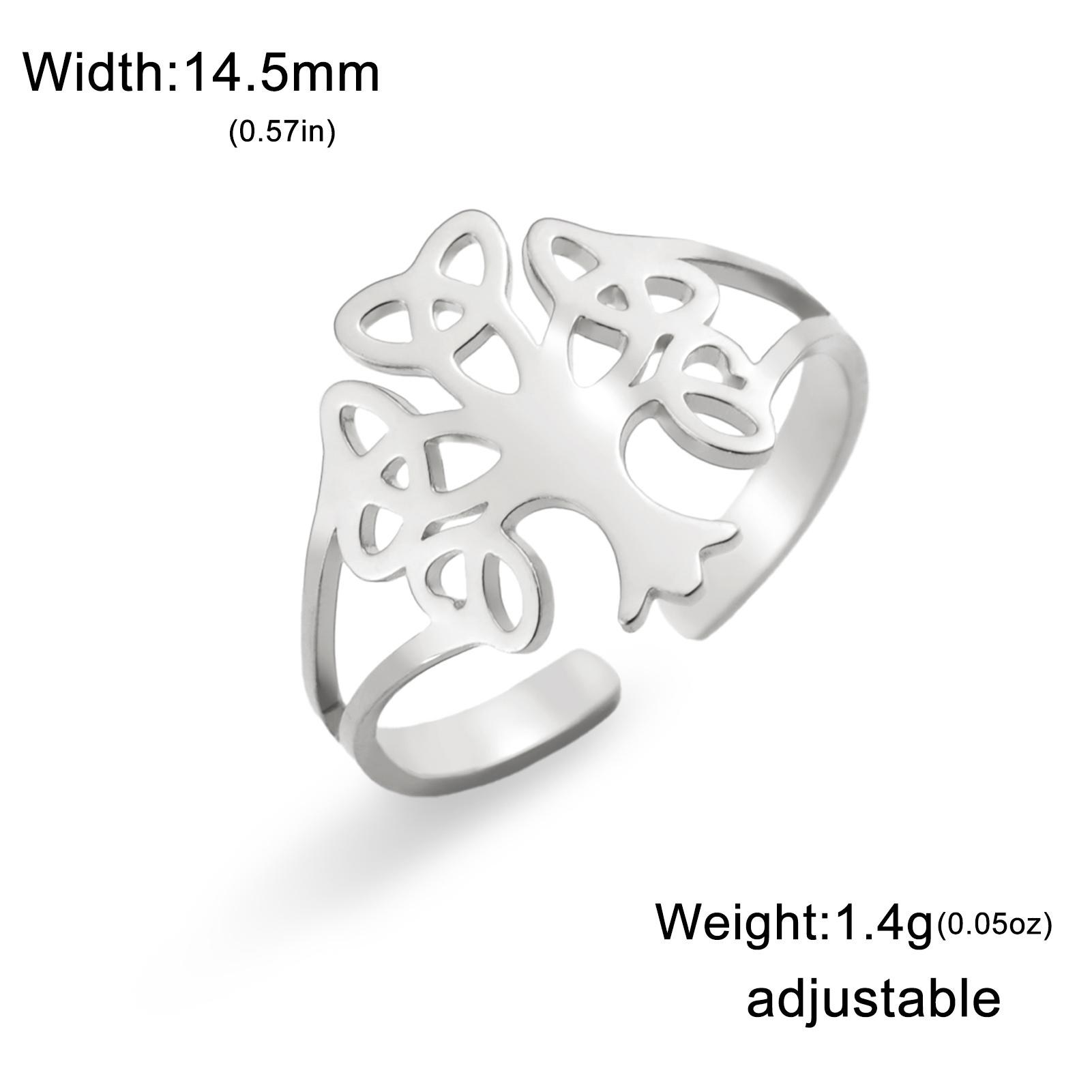 

LIKGREAT Celtic Tree of Life Open Ring for Women Girl Stainless Steel Adjustable Rings Irish Lucky Jewelry Anniversary Gift 2025 resizable