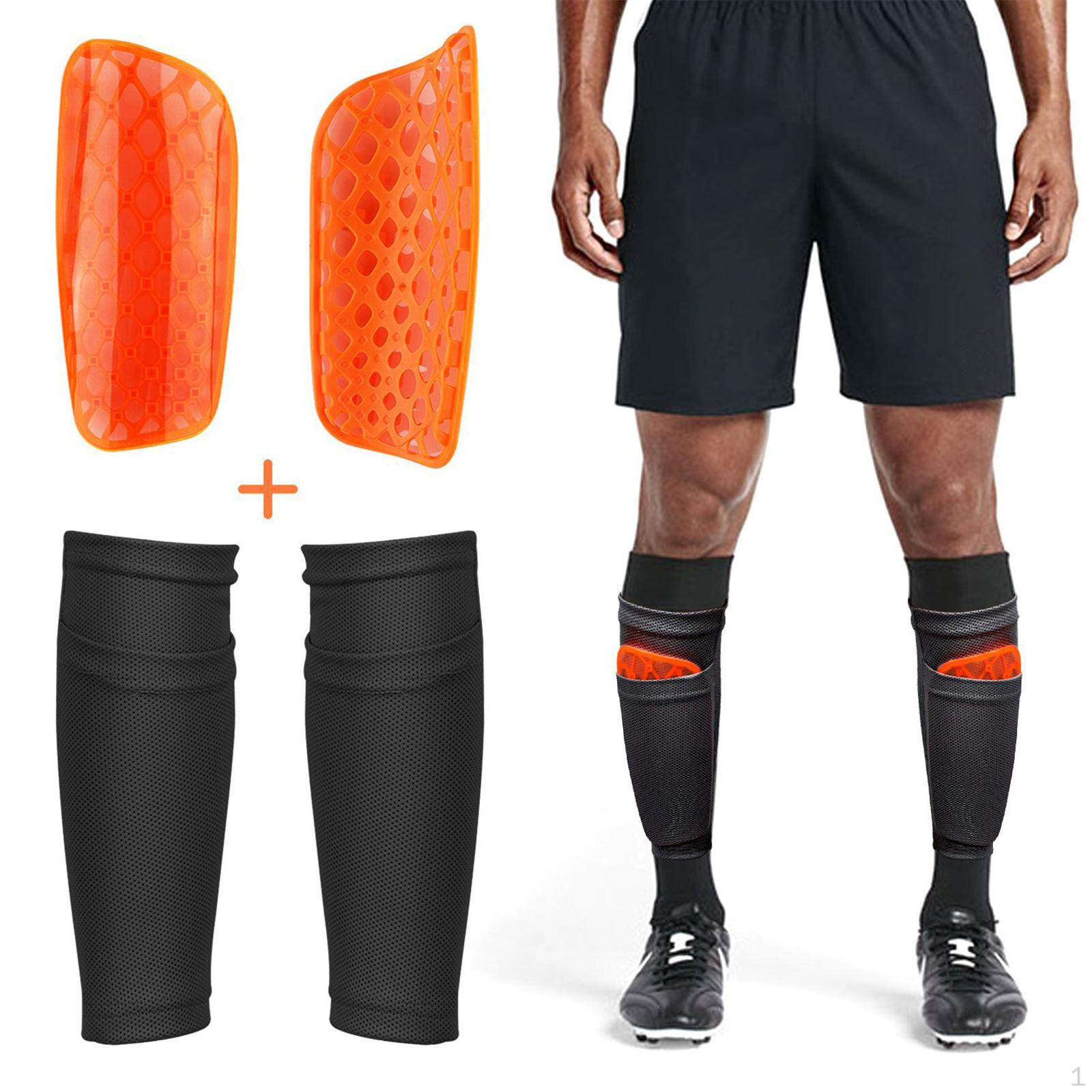 2 Pieces Soccer Shin Guards Calf Sleeves Ankle Protection Athlete Guard