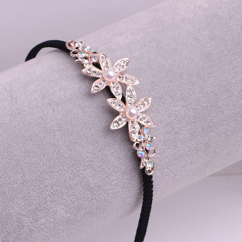 Gold Rhinestone Butterfly Korean Headband & Hairpin Set - Non-Slip Metal Hair Accessories