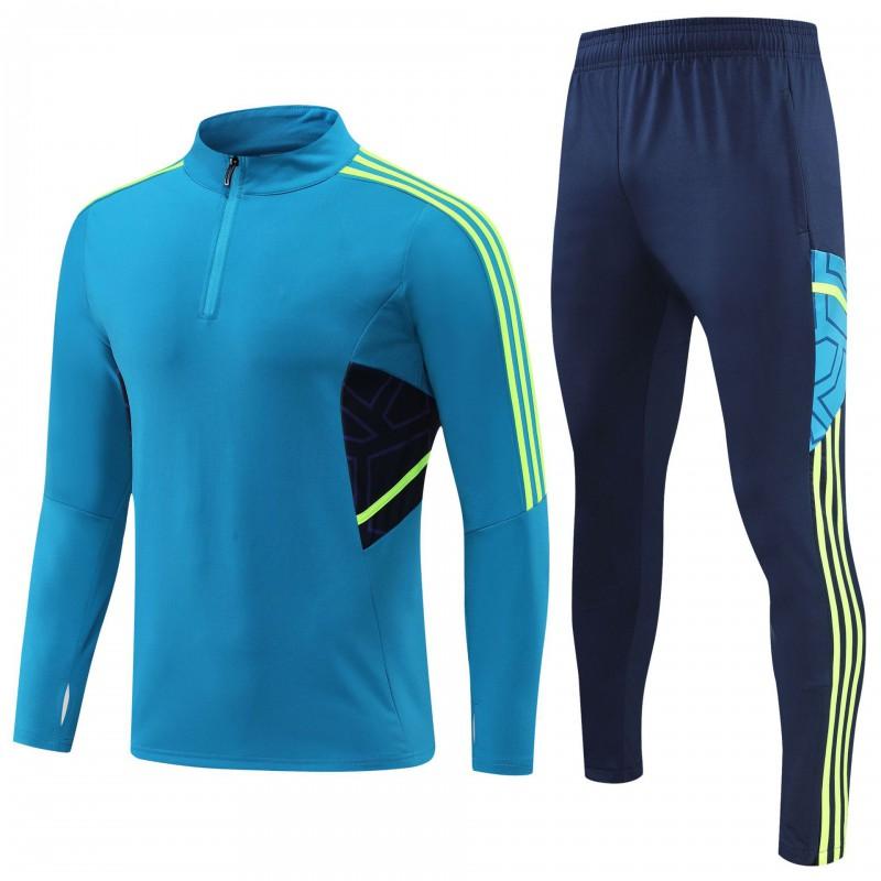Mens Half-Zip Long Sleeve Soccer Training Jacket Set Winter Sportswear Basketball Football Practice