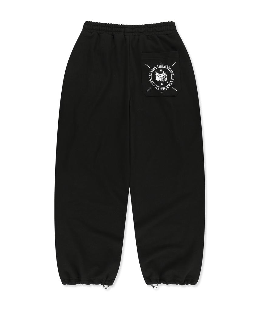 BROWNBREATH Stamp Tag Wide Sweatpants - Black