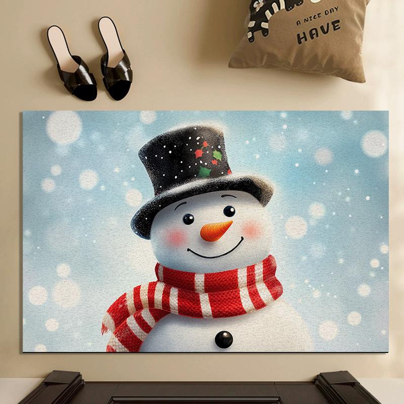 Entry Mat Entry Mat New Christmas Carpet Home Anti-slip and Dirt Can Be Cut Silk Ring Foot Mat