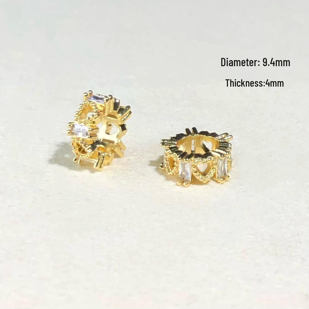 14k Gold-Plated Color-Preserving Crystal Spacer Beads for DIY Bracelets and Necklaces