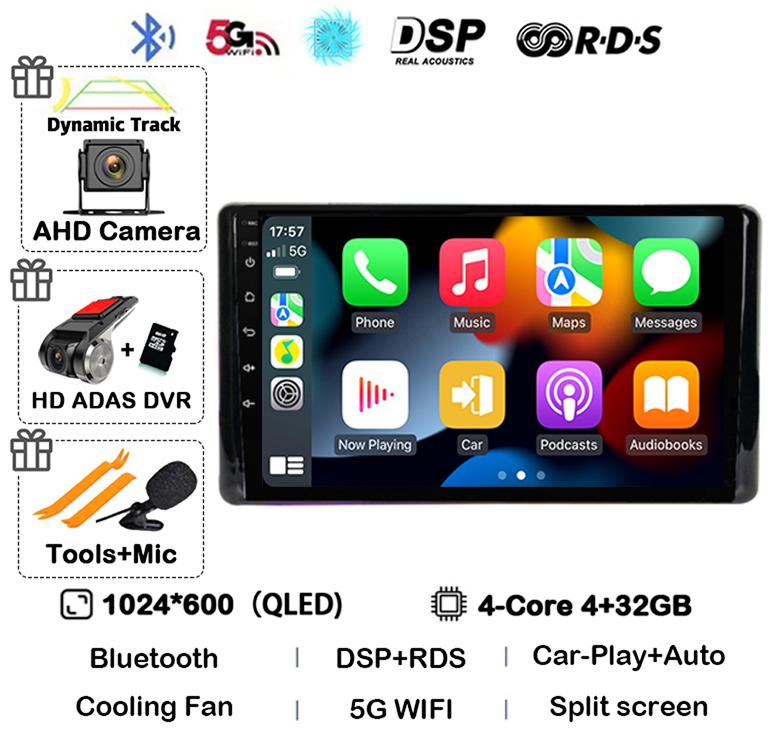 Android 14 CarPlay Auto WIFI+4G Car Radio For Toyota Raize 2020 2021 2022 Multimedia Video Player Stereo DSP GPS 360 Camera QLED