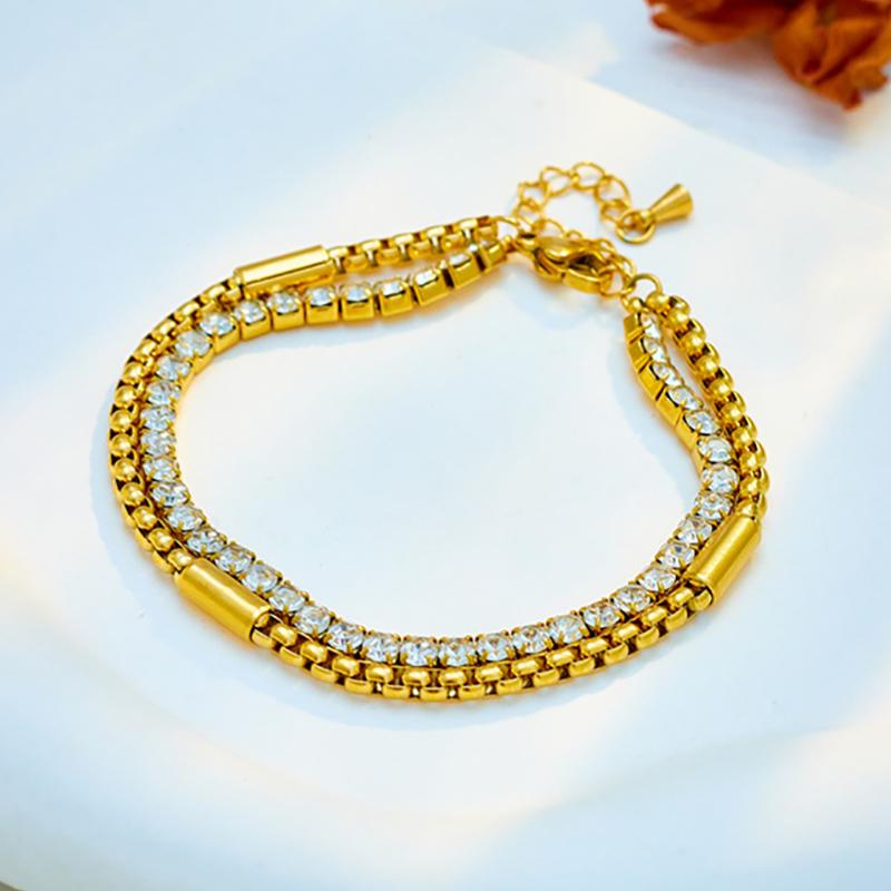 foxanry Pulsera de circón de acero inoxidable 316L para mujer, accesorios creativos de joyería para fiesta Punk Hip Hop, regalos