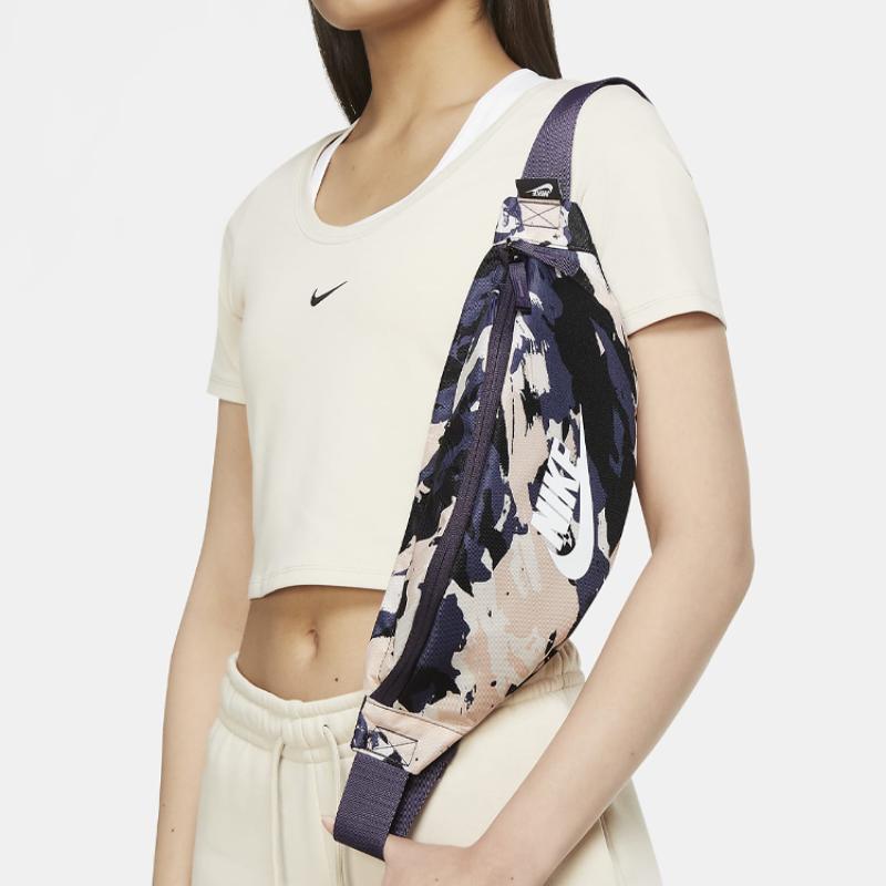 Nike SportswearHeritage Fabric Sling Bag Fanny Pack Regular Unisex Dark Purple White Casual CU9276-573