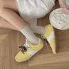 Lady Summer Thin Hollow Love Bow Pure Color All Build In The Tube Stack Socks