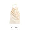 Jnleaog Autumn New Women Clothes Western Style French Style Design Pleated Design Stretch Top 5039351