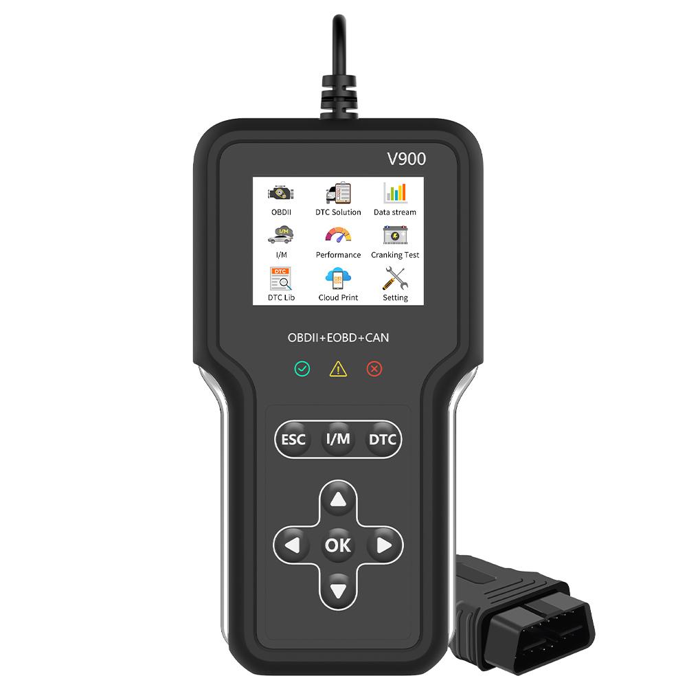 

Система проверки двигателя V900 автомобильный диагностический инструмент автомобильный считыватель кодов OBD2 сброс/удаление кодов сканер OBD II EOBD тестер аккумулятора сброс кодов неисправностей чёрный