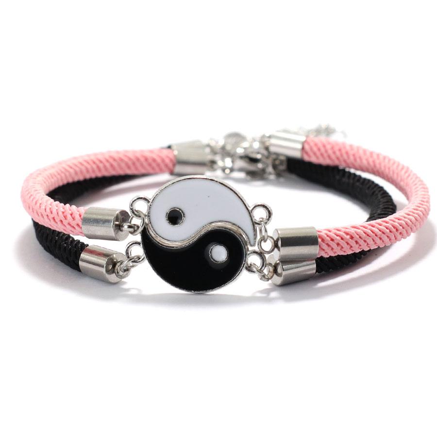 Woven Bracelet Set Men Women Yin-Yang Adjustable Braclet Chinese Style Tai Chi Eight Trigrams Braslet Gift for Lover Bestie