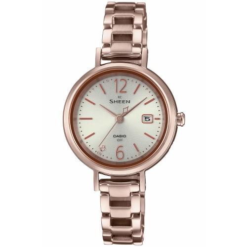 Casio Sheen Radio Controlled Solar Watch, Titanium Series SHW-5400CG-4AJF, Women's, Gold