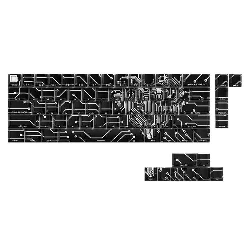 64/74Key Side Print Translucents Keycaps Love Circuit Original Profile Sublimations Backlit Keycap for Mechanical Keyboards
