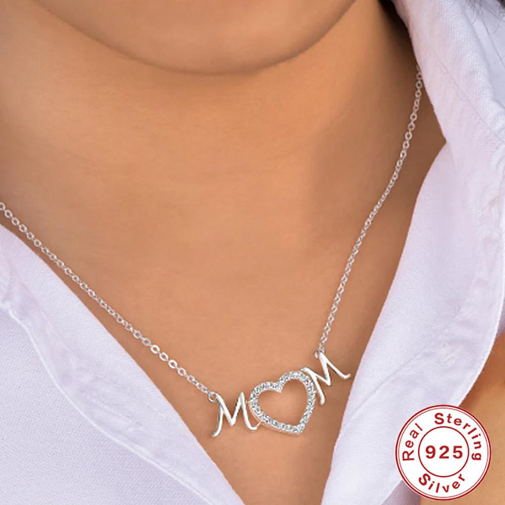 S925 Sterling Silver Wind, Mother Heart Necklace, Mother'S Day Gift, Temperament Women'S Collarbone Necklace