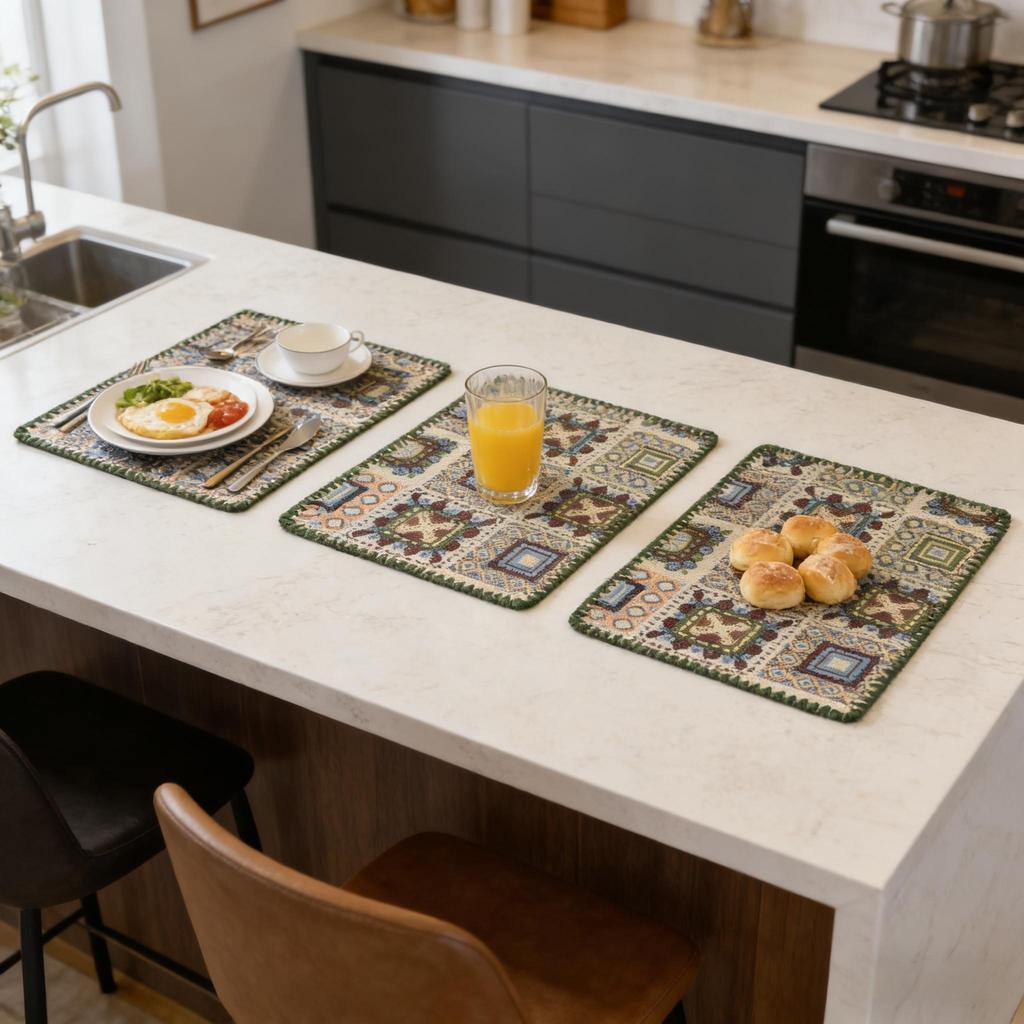 12 X 18 Inch Cotton Linen Washable Table Protector Durable Dining Table Kitchen Home Decor Placemats