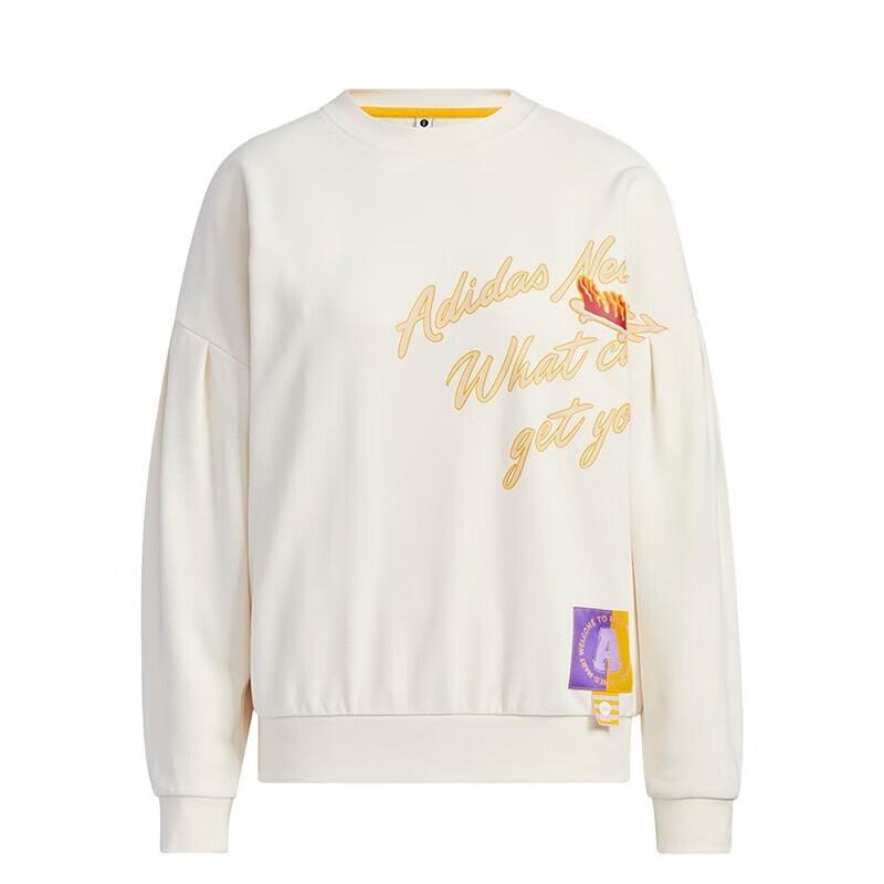 adidas Women's Crewneck Pullover Hoodie Purple Casual Sportswear