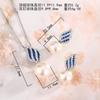 Autumn and Winter Jewelry Pearl Set Imitation Natural Pearl Royal Sapphire Necklace Stud Earrings