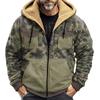Férfi téli terepszínű kabát Alkalmi férfi divatos, cipzáras kapucnis dzseki