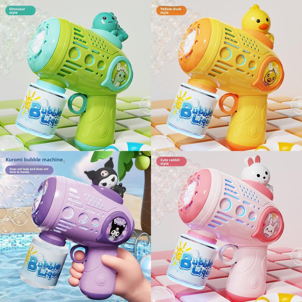Handheld Bubble Blower With Cartoon Rabbit Dinosaur Duck Design For Children