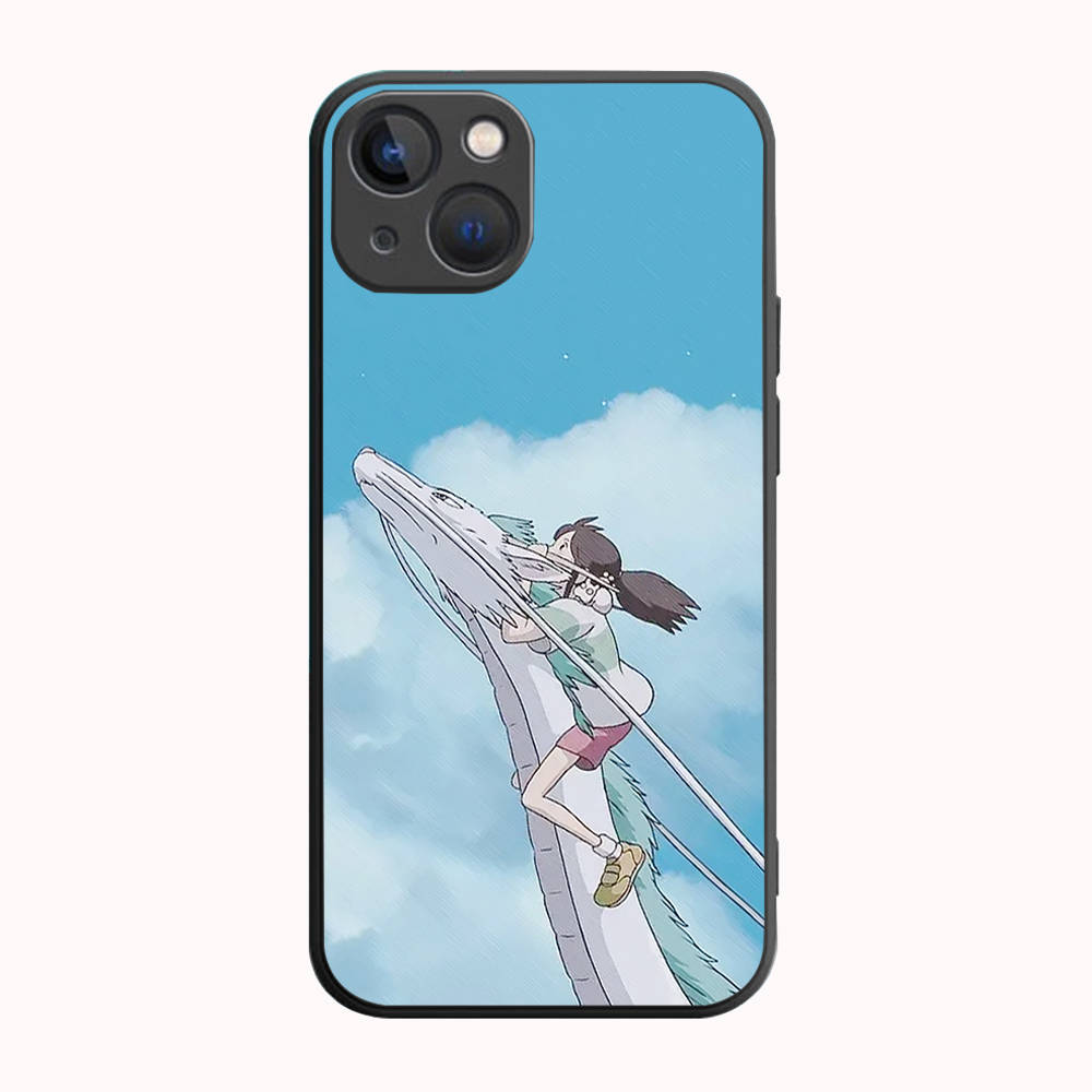 B-8 Spirited Away Black Case for Samsung S24 S23 S22 S21 S20 FE S10 Lite Ultra S7 S8 S9 Plus A05S A11 A12 A13 A15 A22 A24 A25 A32 A52 A71 5G