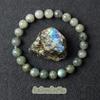 Real Gray Labradorite Bead Bracelet Men Women Fashion Natural Stone Flash Stone Bracelet with Original Natural Crystal Jewelry