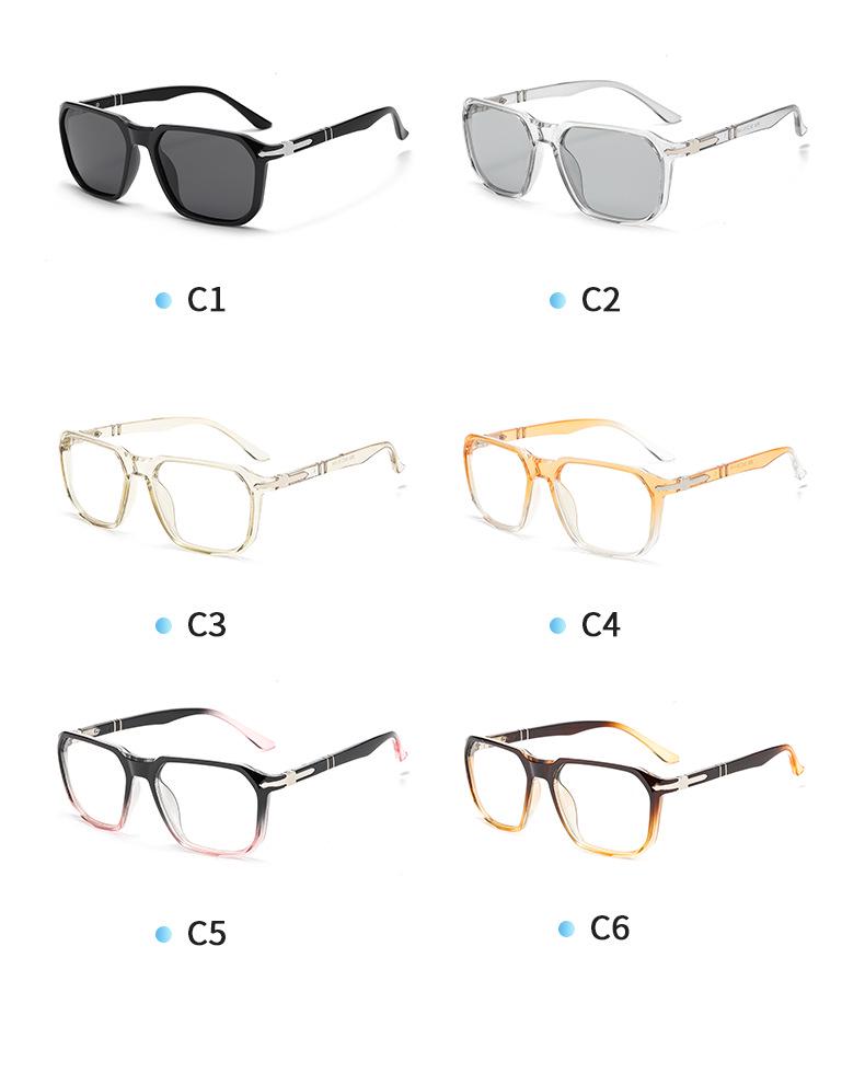 2025 Square Frame Polarized Photochromic Sunglasses for Outdoor Driving and Fishing with Spring Temples