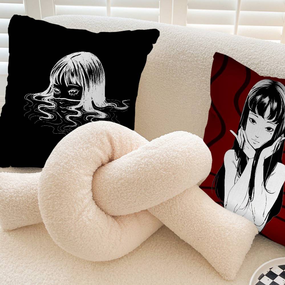 Junji Ito Kawakami Tomie Cushion Cover Polyester Sofa Cushions Decorative Throw Pillows Home Decoration Pillowcover