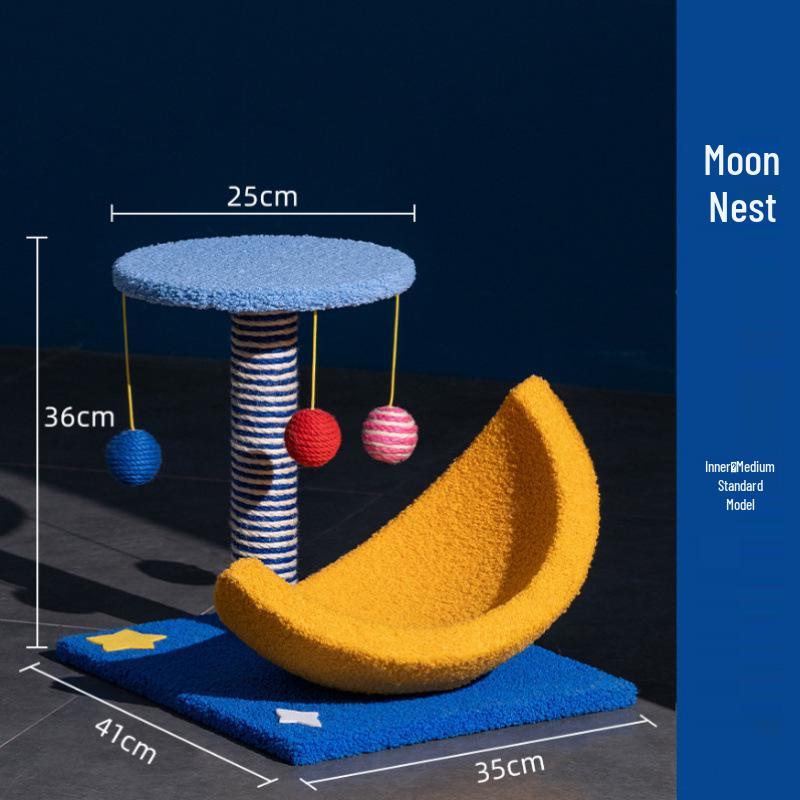 Starry Sky Cat Climbing Frame with Sisal Scratching Post and Space Capsule Bed.