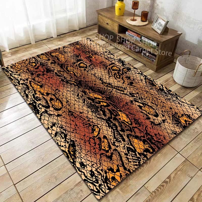

1PC Classic Snakeskin Pattern Carpet for Living Room Bedroom Sofa Home Decor Non-slip Floor Mat Large Size Modern Home Decor 40cm x 60cm